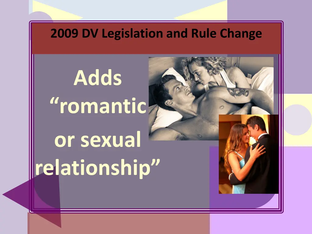 2009 dv legislation and rule change 2