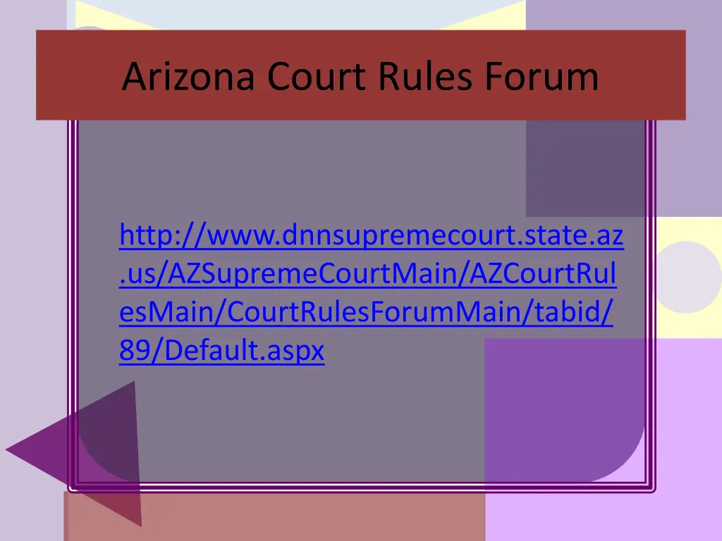 arizona court rules forum