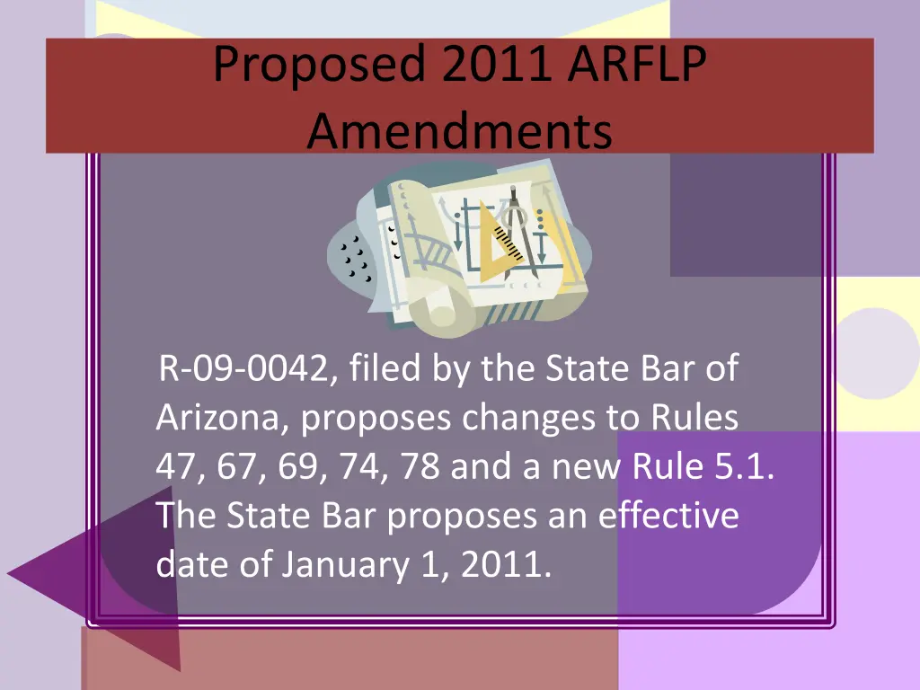 proposed 2011 arflp amendments