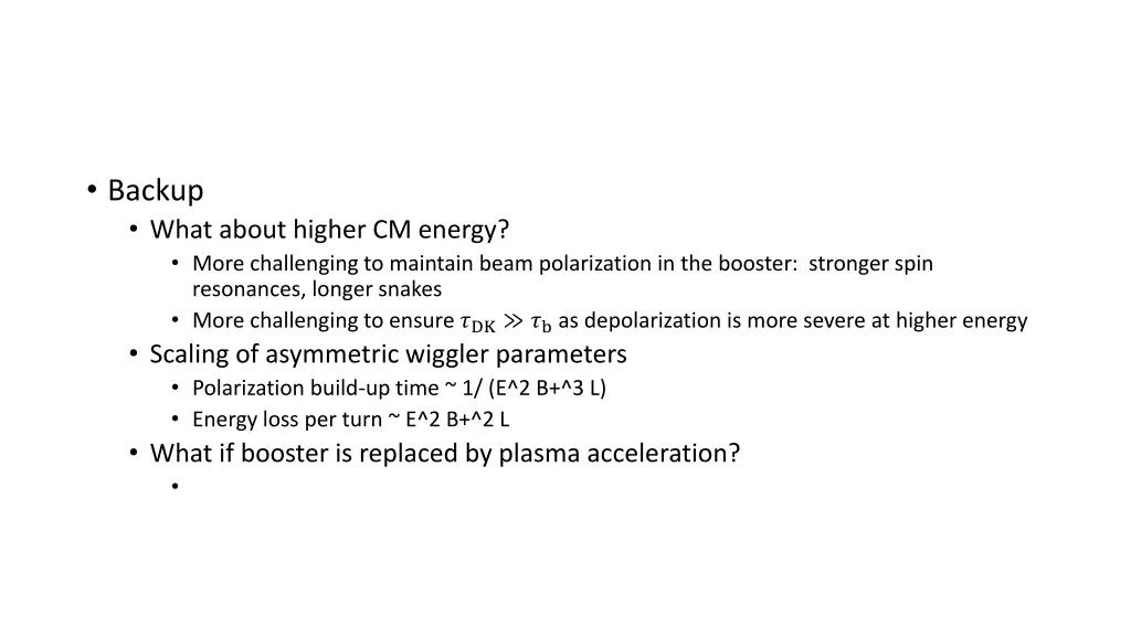 backup what about higher cm energy more