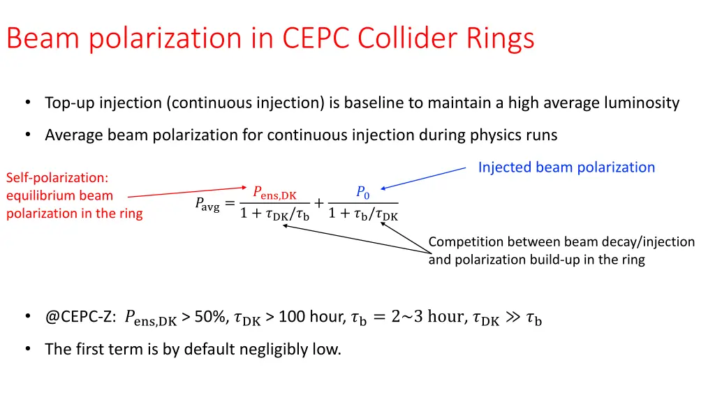 beam polarization in cepc collider rings