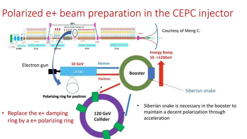 polarized e beam preparation in the cepc injector