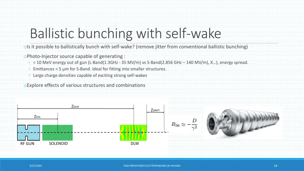 ballistic bunching with self wake