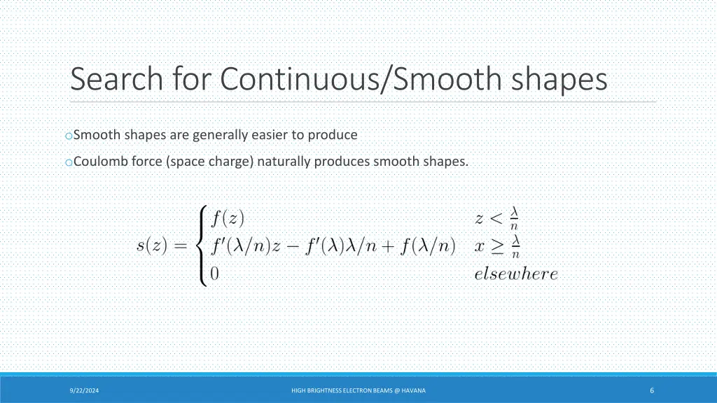 search for continuous smooth shapes