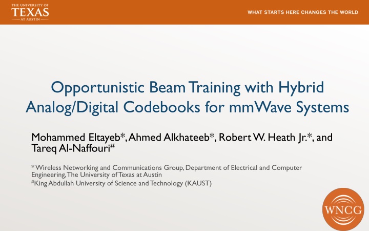 opportunistic beam training with hybrid analog