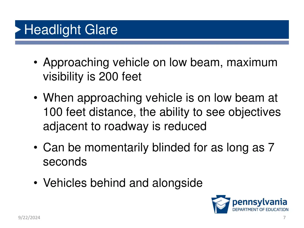 headlight glare