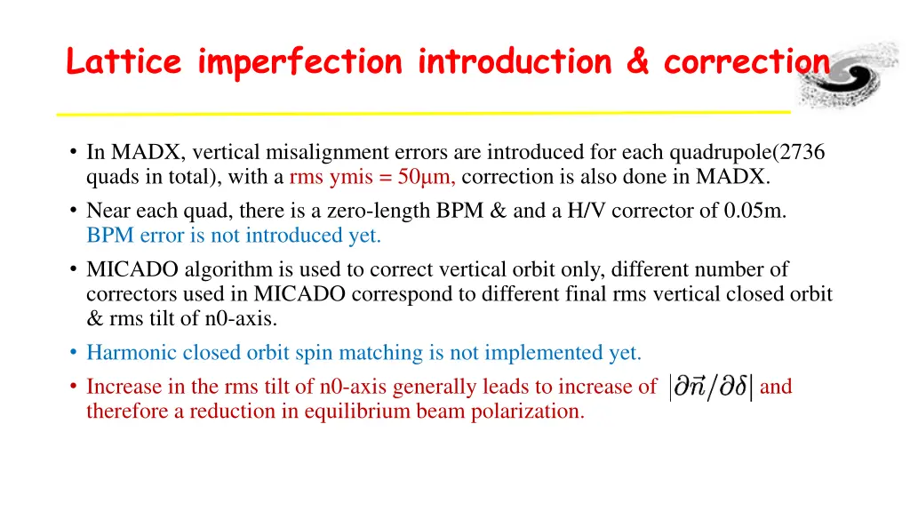 lattice imperfection introduction correction