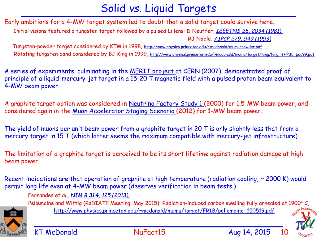 solid vs liquid targets