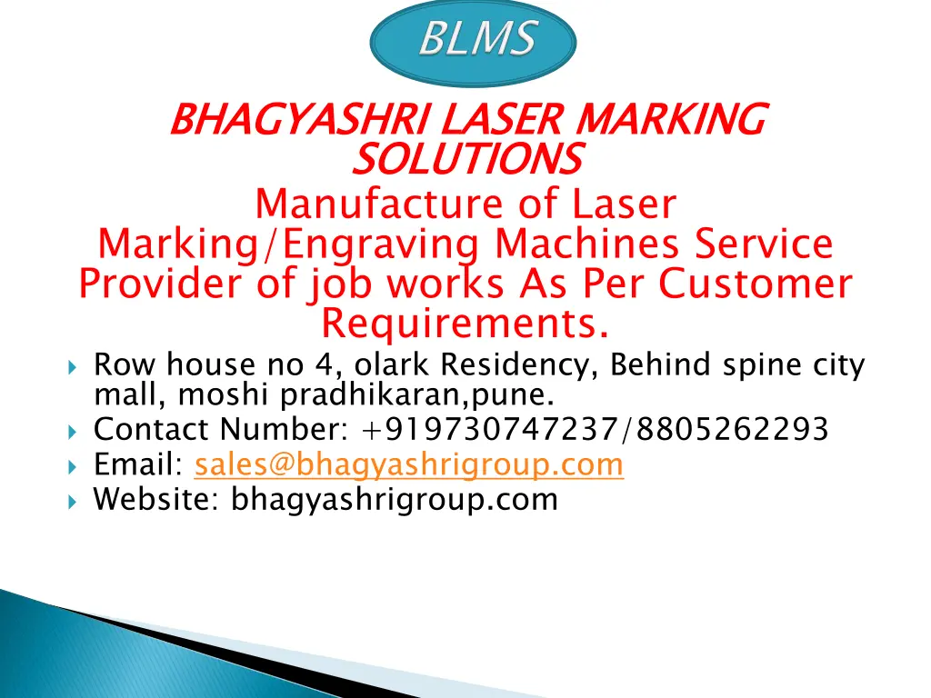 bhagyashri laser marking solutions manufacture