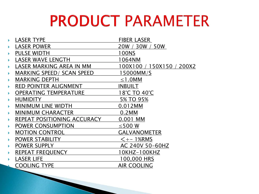 laser type fiber laser laser power