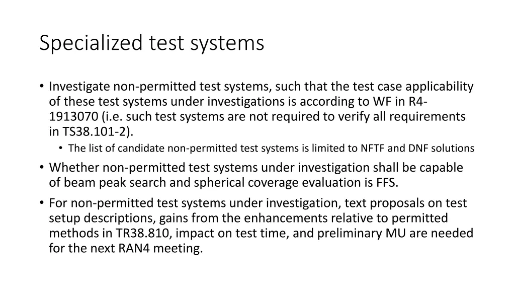 specialized test systems