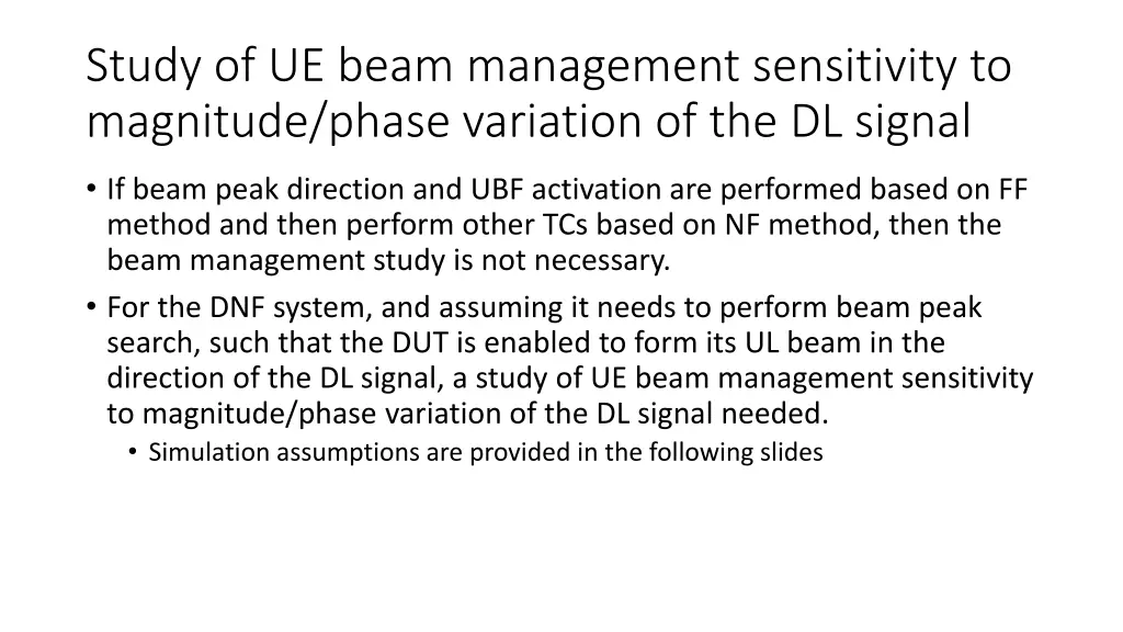 study of ue beam management sensitivity