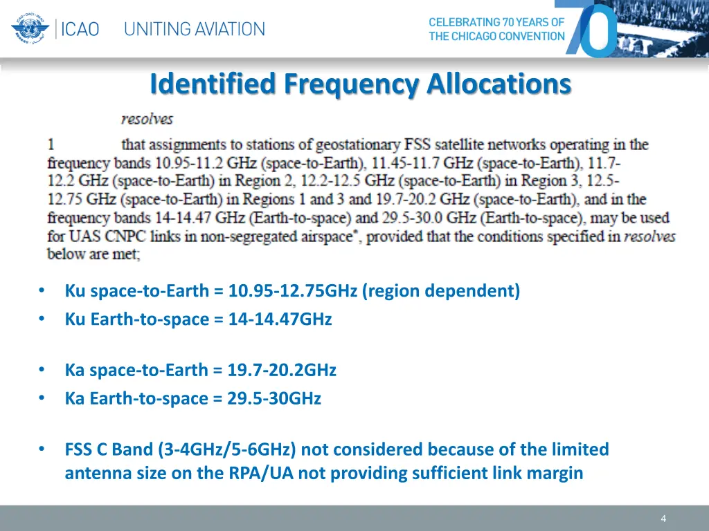 identified frequency allocations