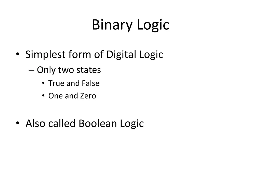 binary logic