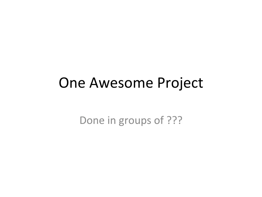 one awesome project