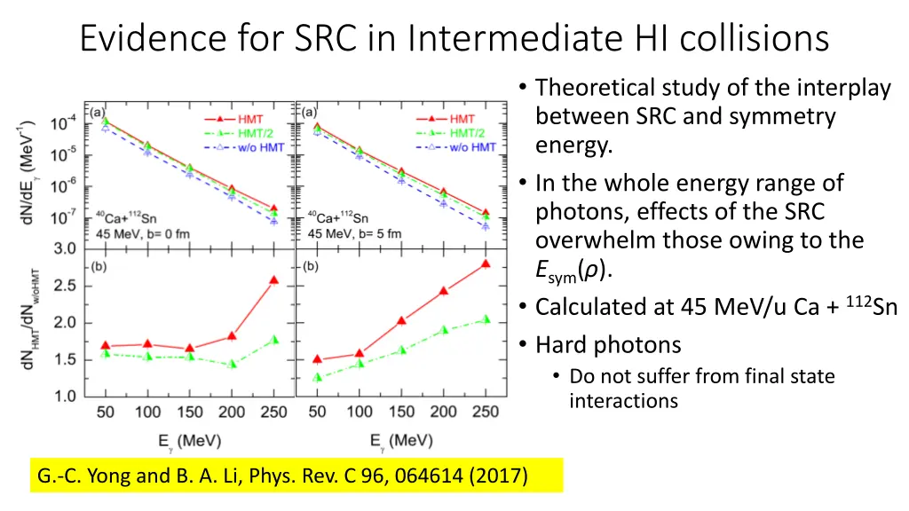 evidence for src in intermediate hi collisions