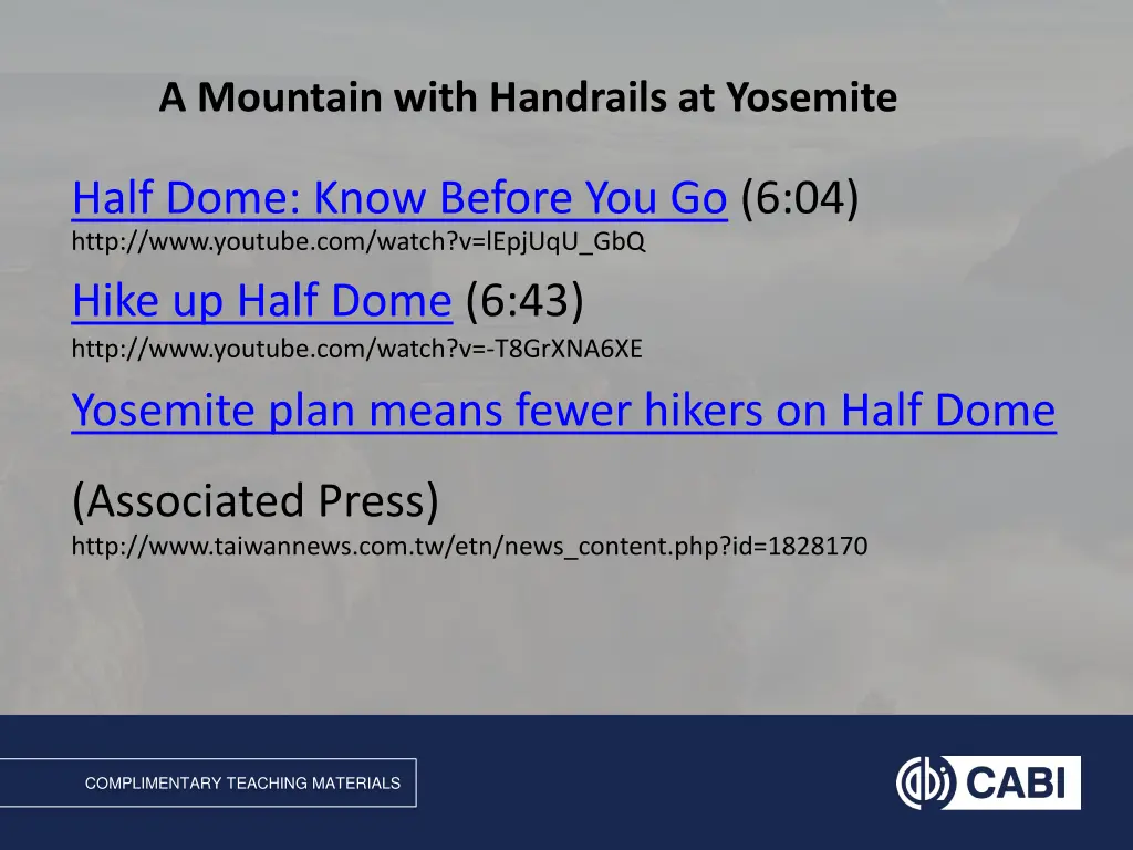 a mountain with handrails at yosemite 5