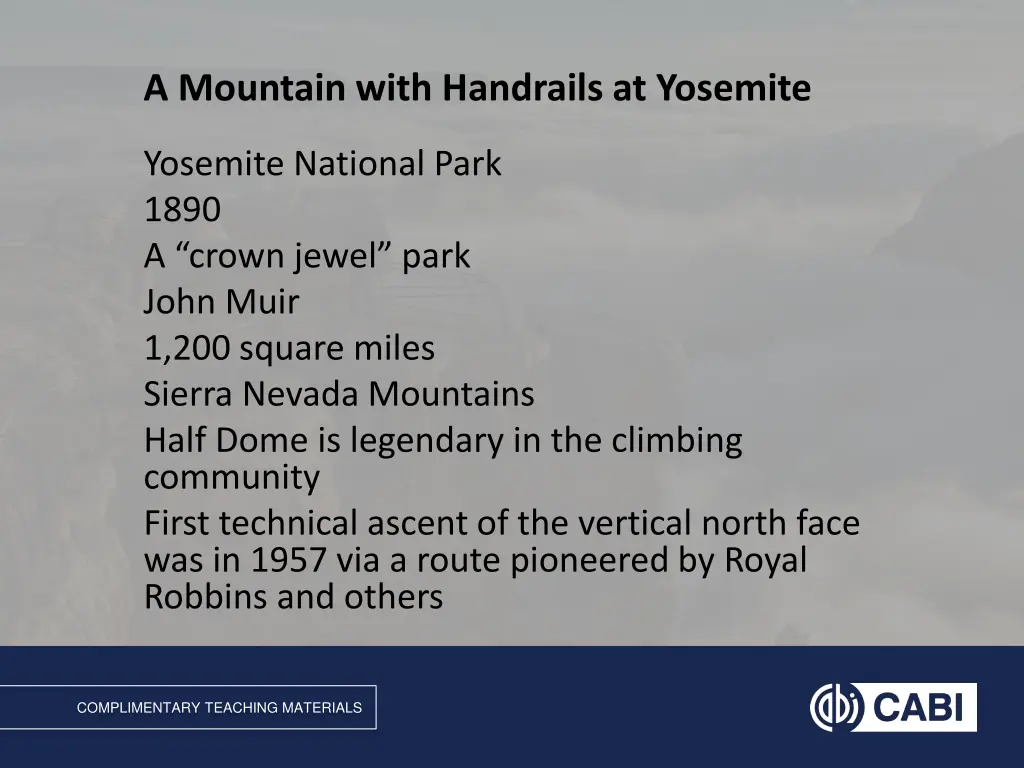 a mountain with handrails at yosemite