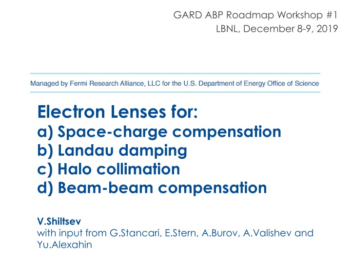 gard abp roadmap workshop 1 lbnl december 8 9 2019