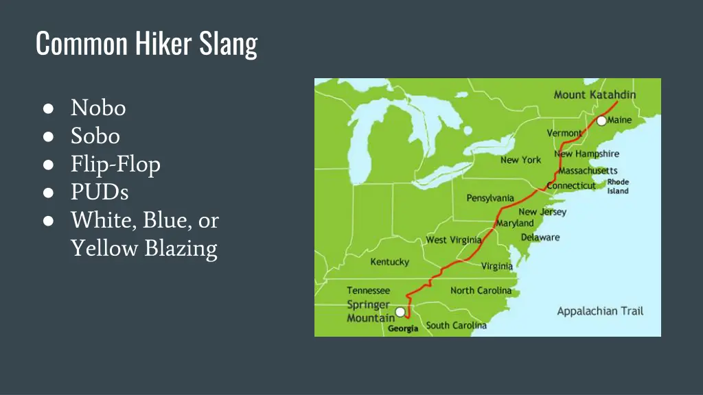 common hiker slang