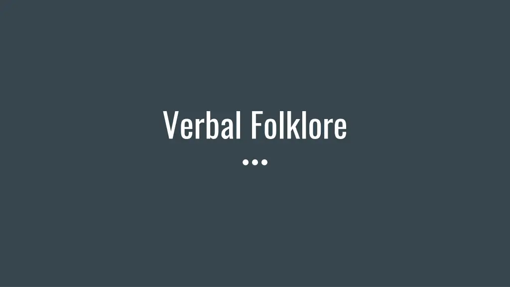 verbal folklore