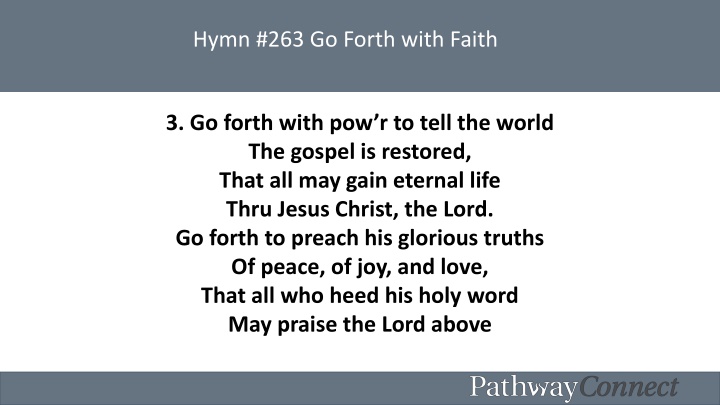 hymn 263 go forth with faith