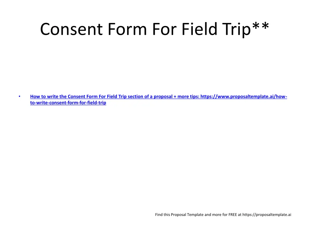 consent form for field trip