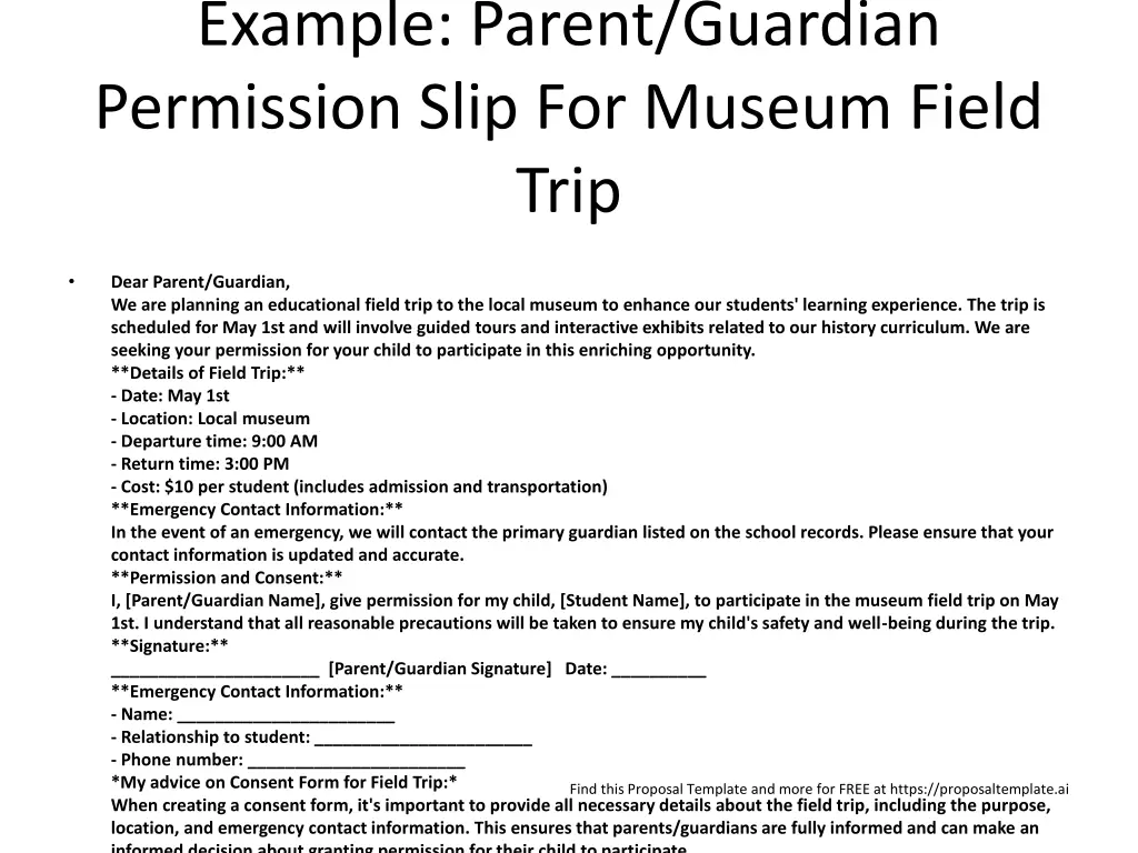 example parent guardian permission slip