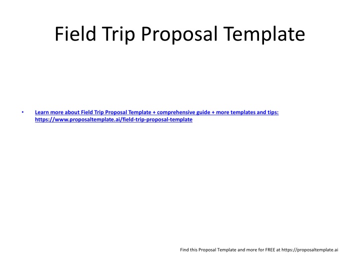 field trip proposal template