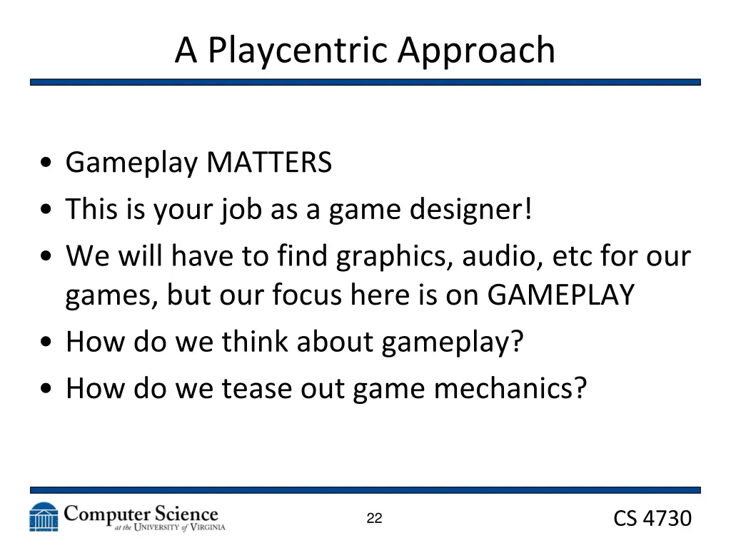 a playcentric approach