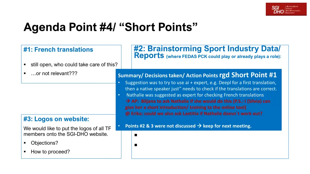 agenda point 4 short points