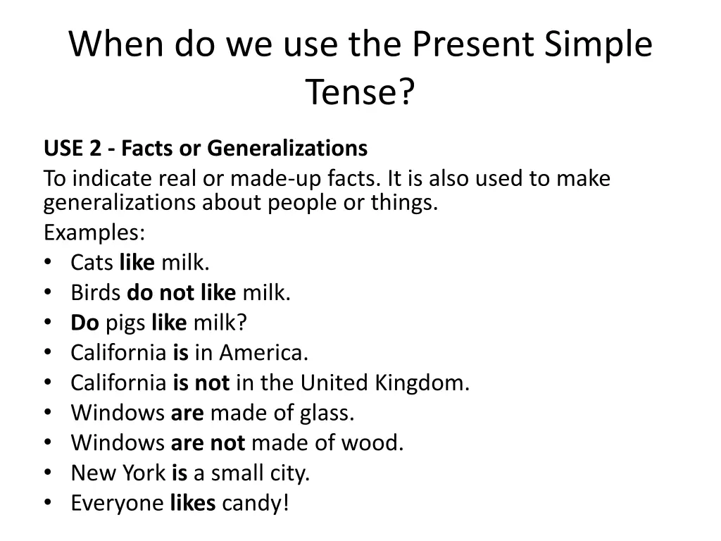 when do we use the present simple tense 1