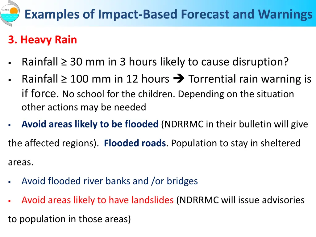 examples of impact based forecast and warnings 2