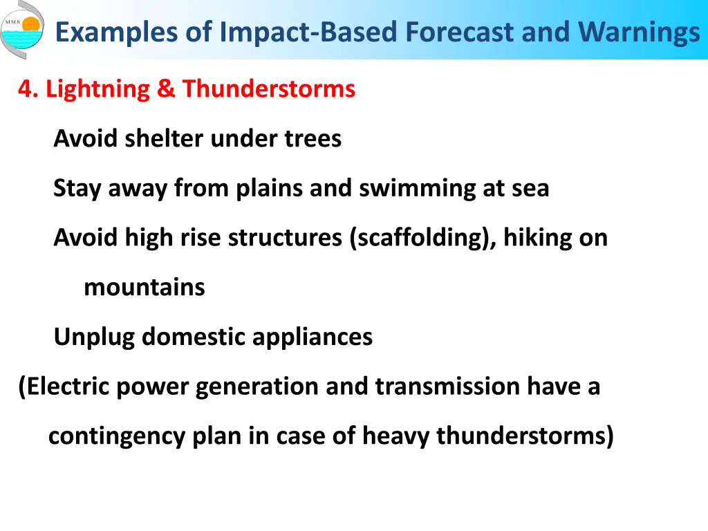 examples of impact based forecast and warnings 3