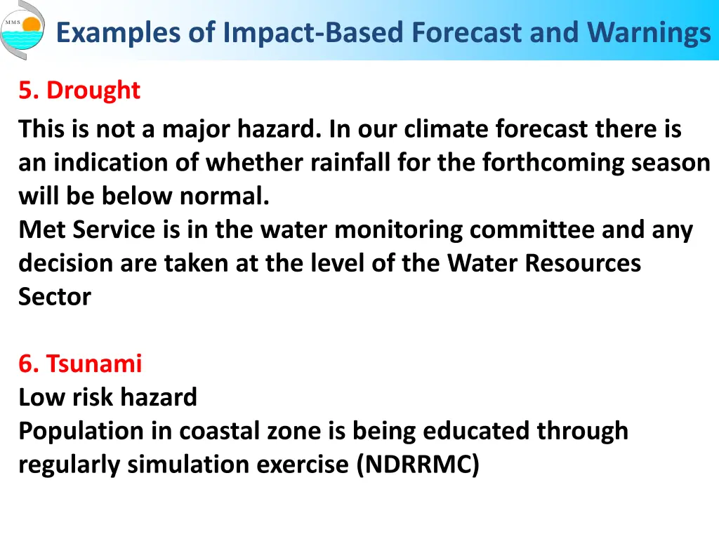 examples of impact based forecast and warnings 4