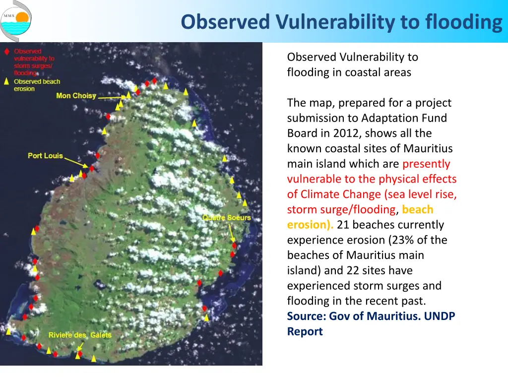 observed vulnerability to flooding