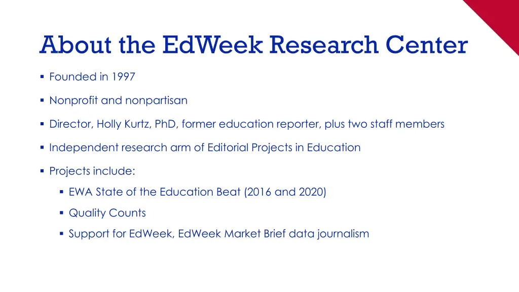 about the edweek research center