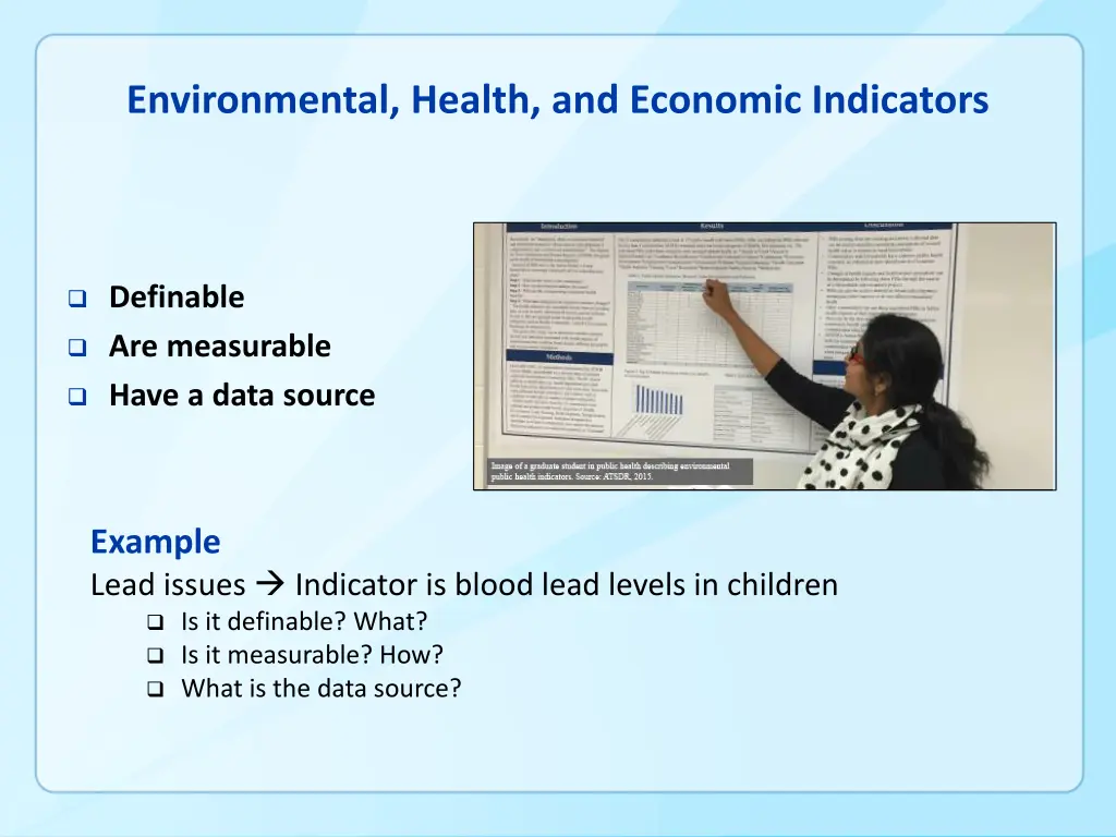 environmental health and economic indicators