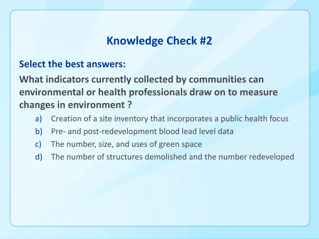 knowledge check 2