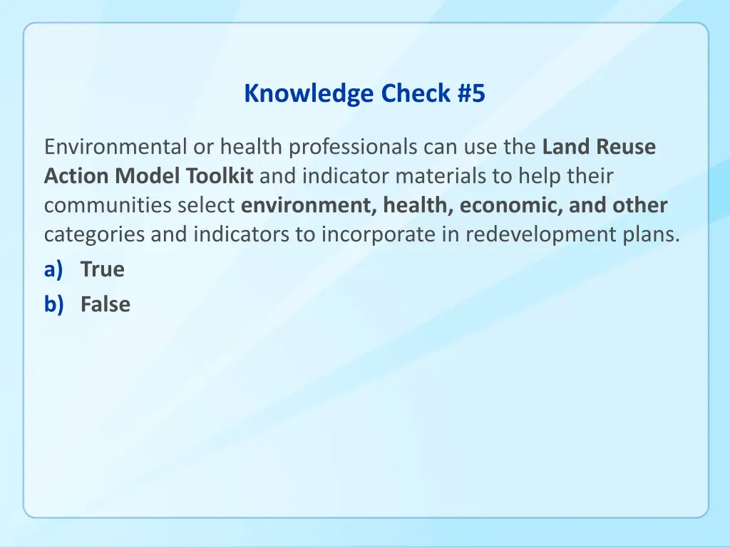 knowledge check 5