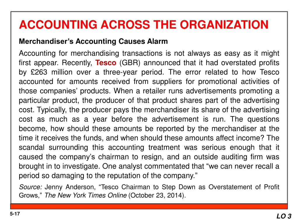 accounting across the organization