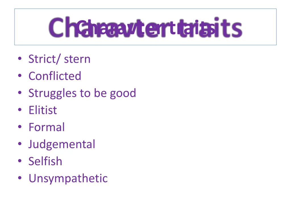 charavter traits