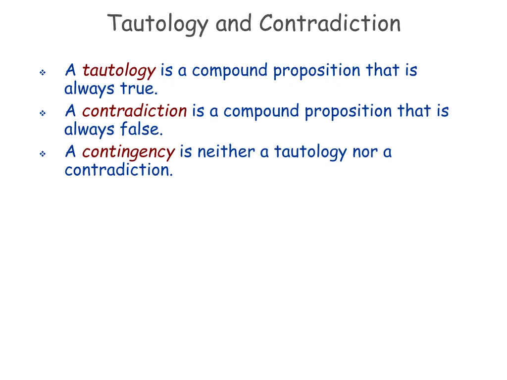 tautology and contradiction