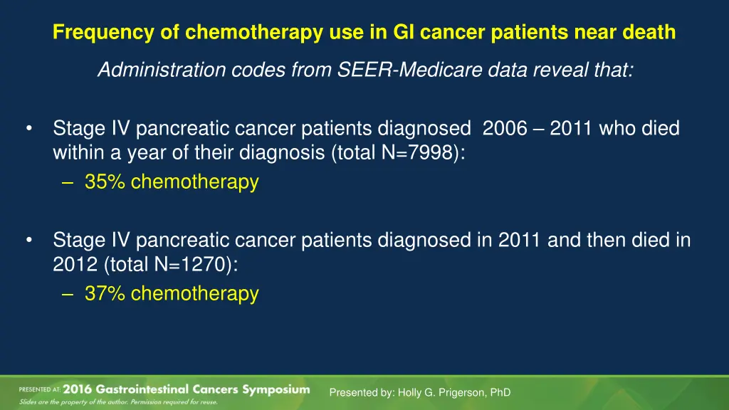 frequency of chemotherapy use in gi cancer