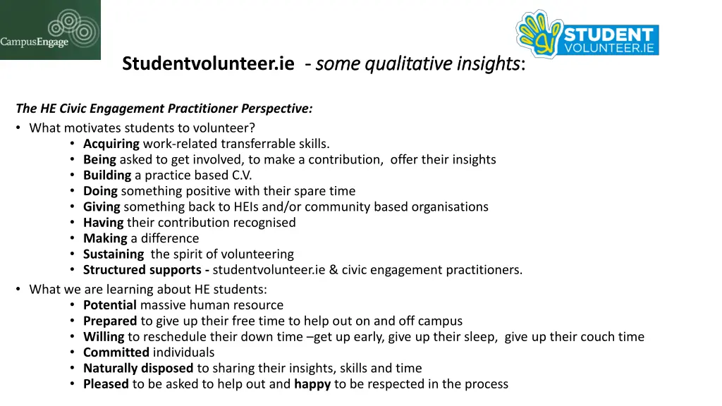 studentvolunteer ie some qualitative insights 1