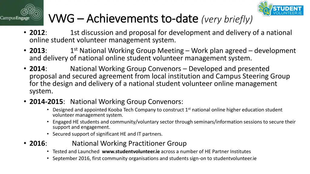 vwg vwg achievements to achievements to date 2012