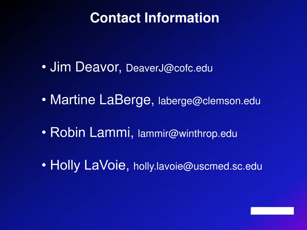 contact information