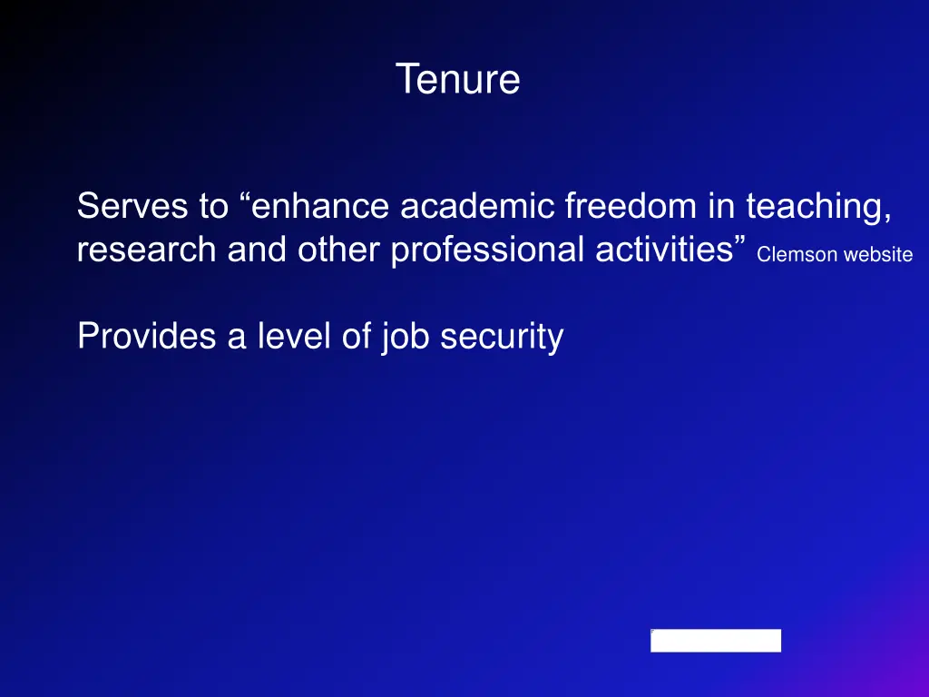 tenure