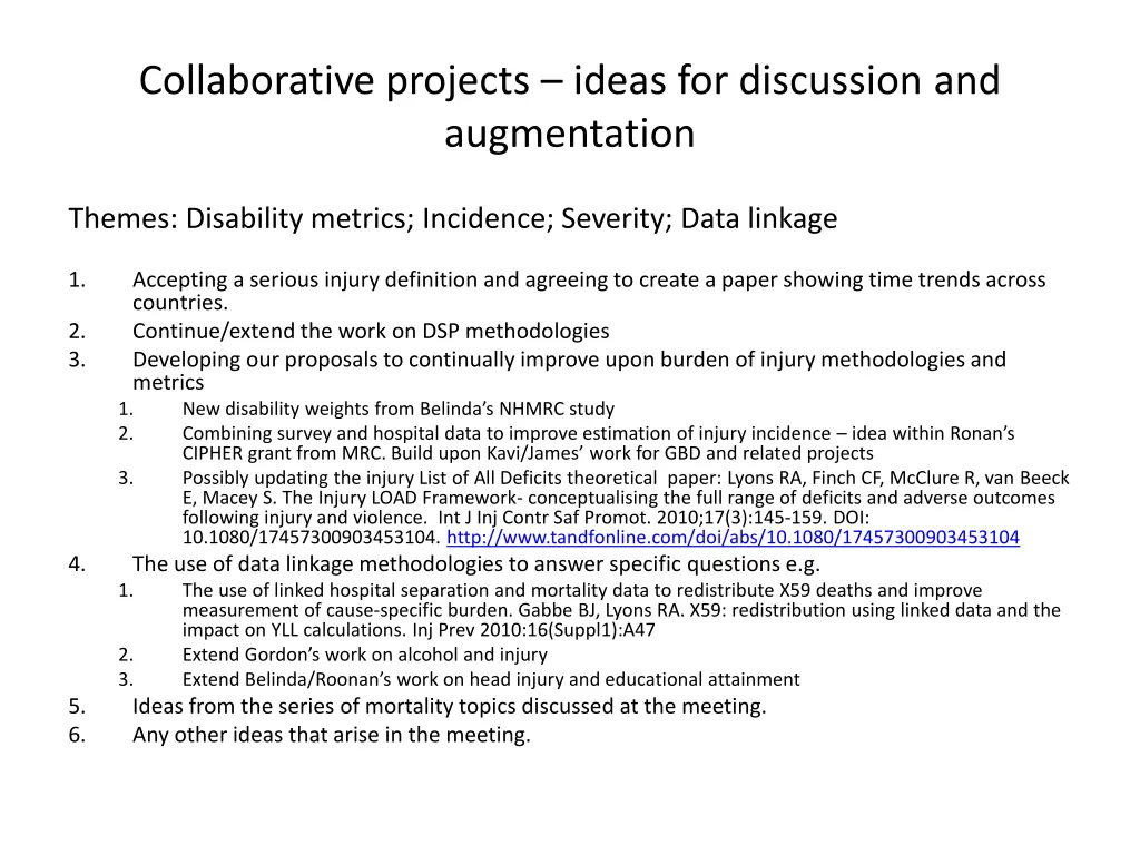 collaborative projects ideas for discussion