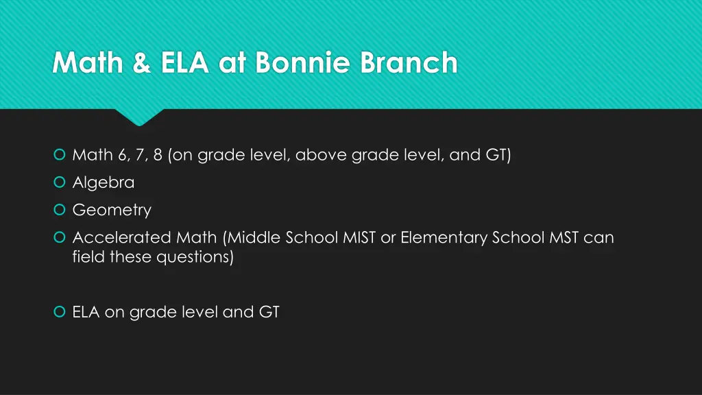 math ela at bonnie branch